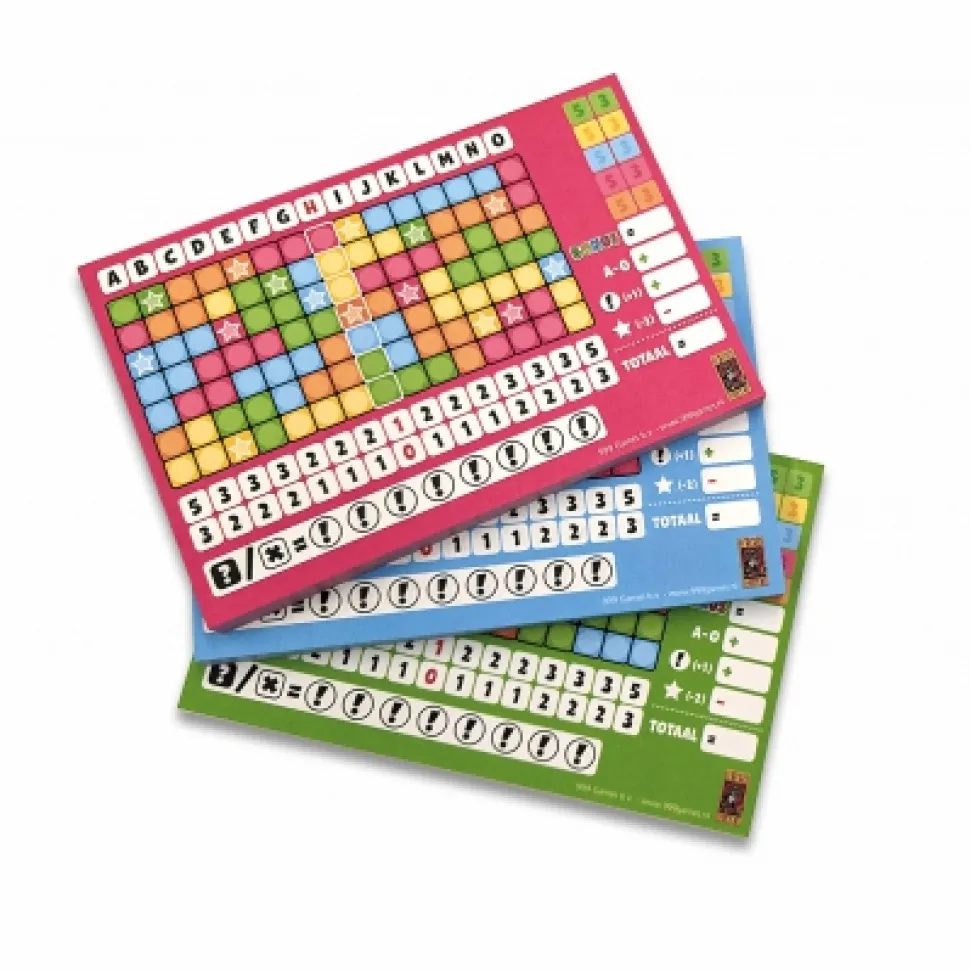 999 Games Dobbelspellen>Keer Op Keer Scoreblok 3 Stuks Level 5, 6 En 7 - Dobbelspel