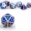 Dice Habit Dobbelstenen>Metal & Enamel Dice Set - Burgundy & Blue
