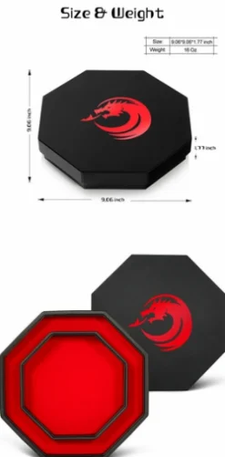 Dice Habit Dobbelstenen>Octagon Dice Tray - Red