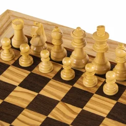 Manopoulou Schaaksets>Olive Burl Chess Set 40X40Cm (Medium) With Staunton Chessmen 7,7Cm Koning