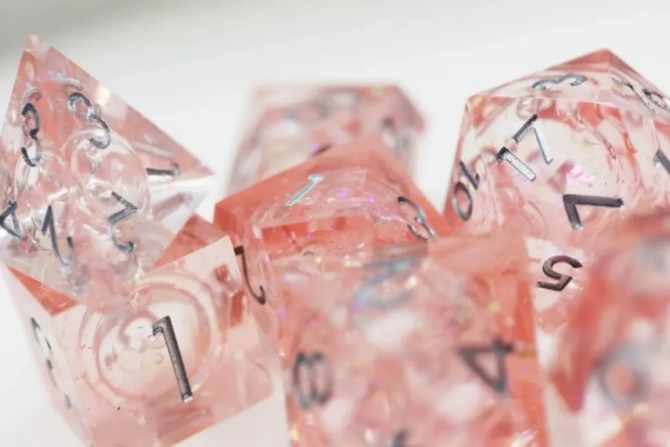 Foam Brain Games Dobbelstenen>Pink Liquid Core Rpg Dice Set