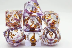 Foam Brain Dice Dobbelstenen>Purple Liquid Core Sharp Edge Resin Rpg Dice Set (7)