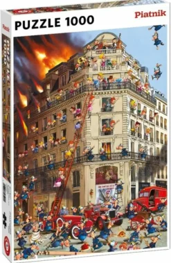Piatnik 1000 Stukjes>Puzzel Brandweer Comic - 1000 Stukjes