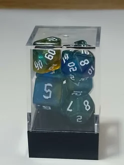 Spellenhuis Dobbelstenen>Rpg Dice Set (7) Double Color Blauw Goud
