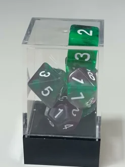 Spellehuis Dobbelstenen>Rpg Dice Set (7) Double Transparant Groen/Paars