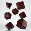 Q Workshop Dobbelstenen>Runic Black & Red Dice Set (7)