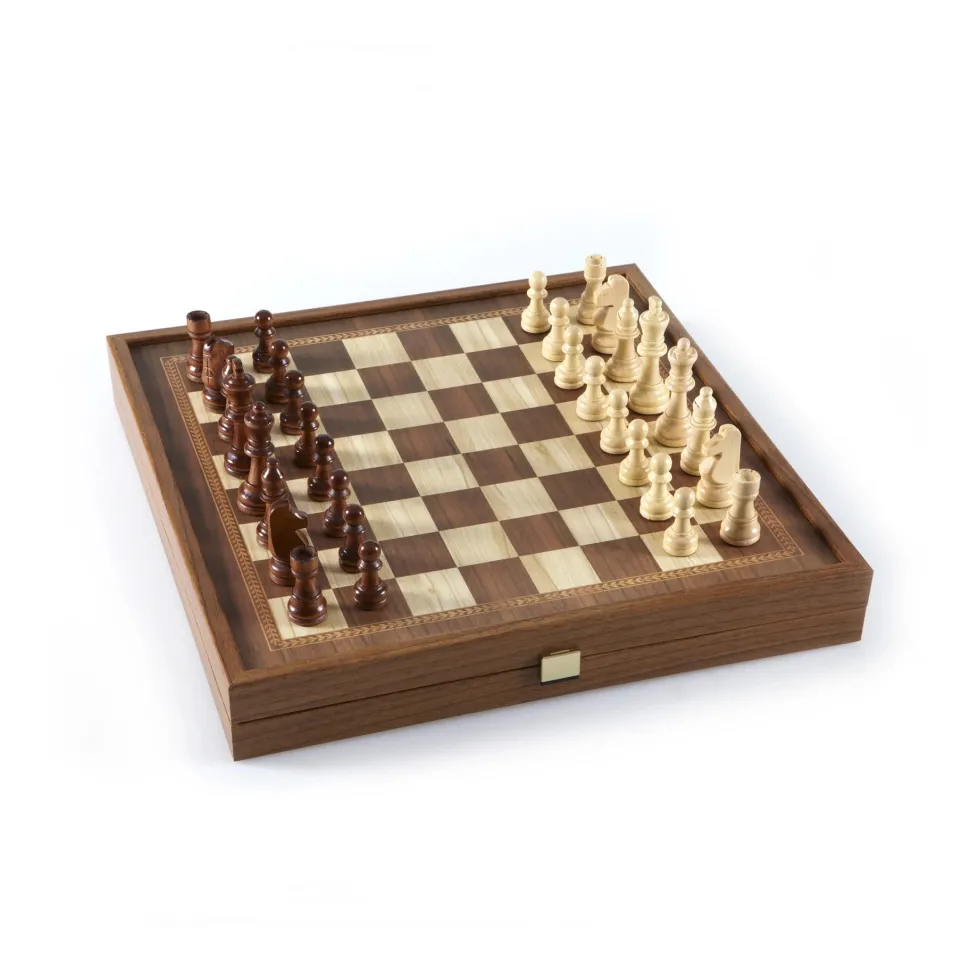 Manopoulou Hout>Schaak/ Backgammon 2 In 1 Combo (Small)