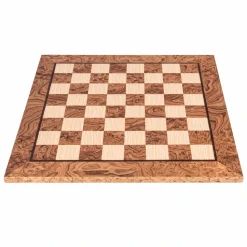 Manopoulou Schaakborden>Schaakbord Walnoot Burl & Eiken 50X50Cm