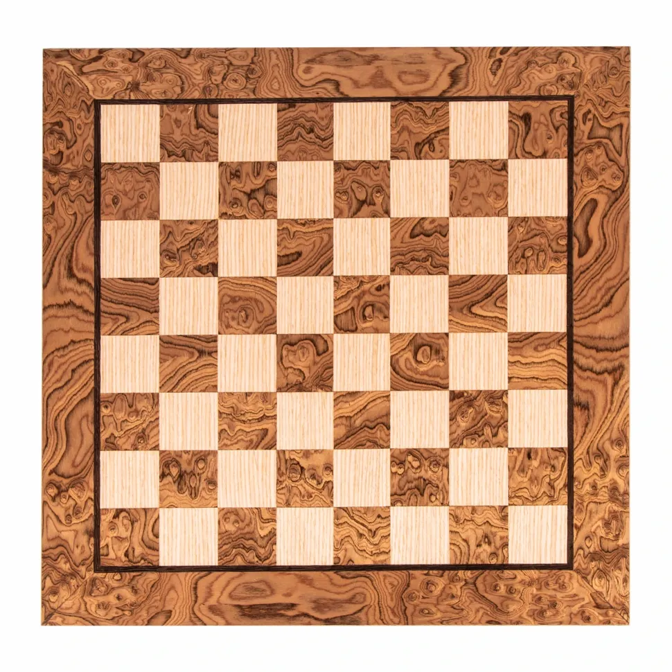 Manopoulou Schaakborden>Schaakbord Walnoot Burl & Eiken 50X50Cm