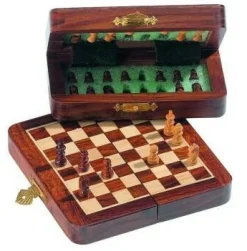 Hot Games Schaaksets>Schaakcassette Palisander Magnetisch16X8Cm