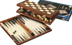 Philos Schaaksets>Schaak/Dam/Backgammon Kassette Veld 40 Mm, Koningshoogte 78 Mm