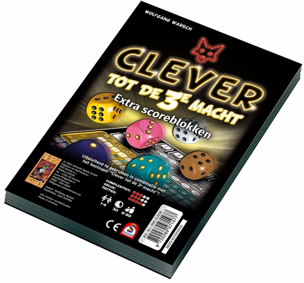 999 Games Dobbelspellen>Scoreblokken Clever Tot De 3E Macht Twee Stuks