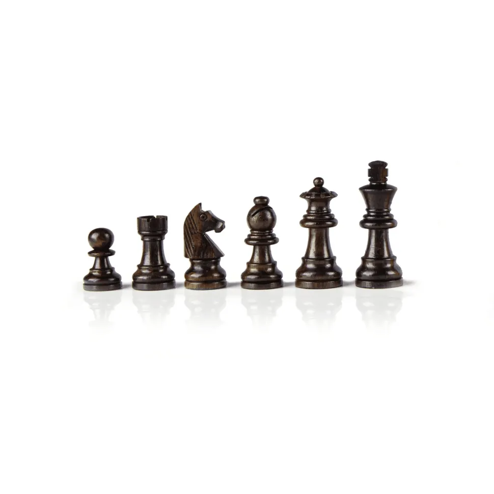 Manopoulou Schaakstukken>Staunton Houten Schaakstukken - Koningshoogte 9.5 Cm