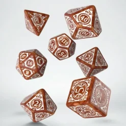 Q Workshop Dobbelstenen>Steampunk Clockwork Caramel & White Dice Set (7)
