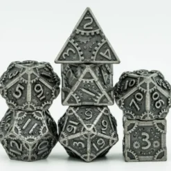 Foam Brain Games Dobbelstenen>Steampunk Silver Rpg Metal Dice Set (7)