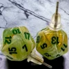 Chessex Oorbellen>Stud Earrings Marble Green Mini-Poly D20