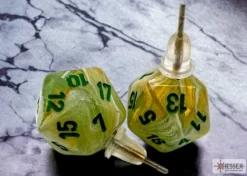 Chessex Oorbellen>Stud Earrings Marble Green Mini-Poly D20
