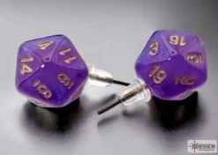 Chessex Dobbelstenen>Stud Earrings Royal Purple Mini-Poly D20