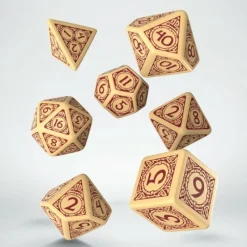 Q Workshop Dobbelstenen>Viking Beige & Burgundy Dice Set (7)