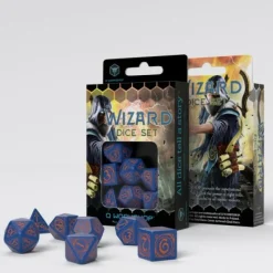 Q Workshop Dobbelstenen>Wizard Dark-Blue & Orange Dice Set
